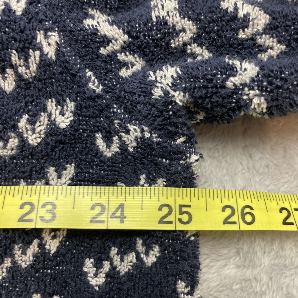 Vintage LL Bean Mens Heavy Terry Cloth Robe Size XL Navy Birdseye Belted Pockets - Picture 6 of 9